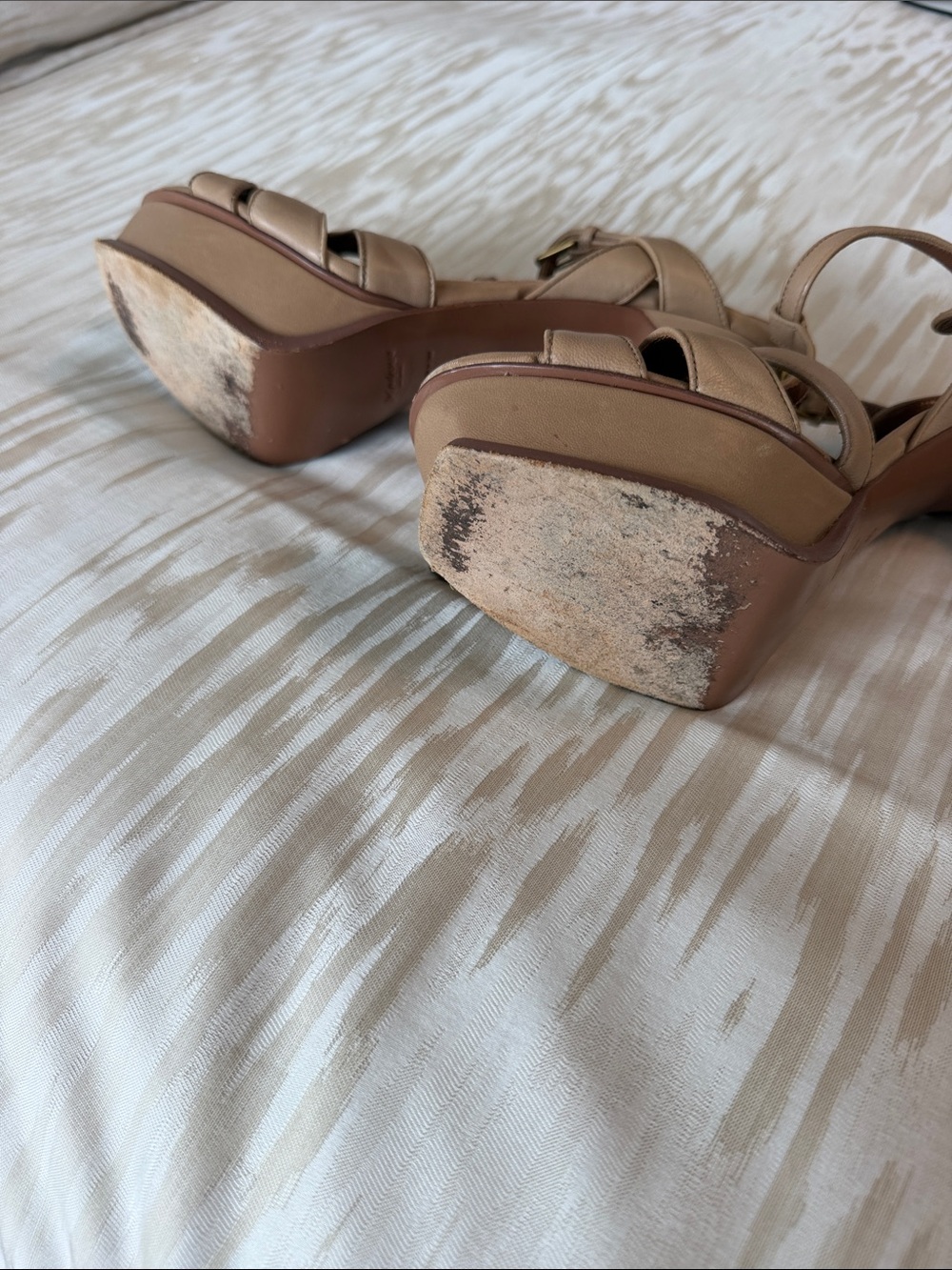 Saint Laurent Tan Leather Knotted Slingback Sandals - Tribute - Picture 8 of 8